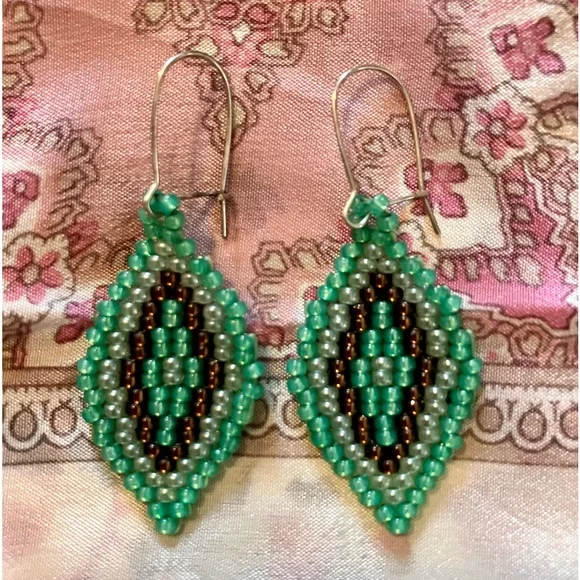 HAND CRAFTED BOHEMIAN BEADED EARRINGS *NEW *JAPANESE GLASS BEADS *LIGHTWEIGHT - Picture 8 of 8